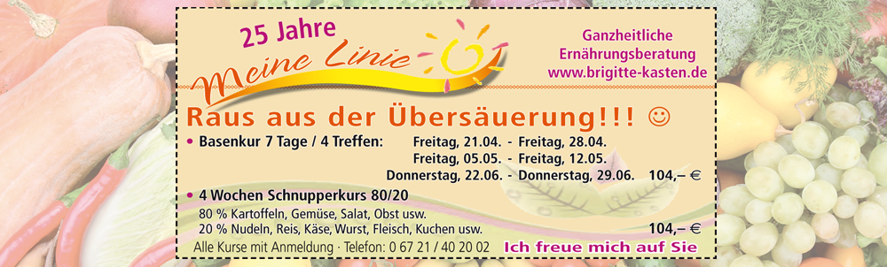 Basenkur, Fasten nach Buchinger, Ganzheitliche Ernährungsberatung Brigitte Kasten, Bingen am Rhein