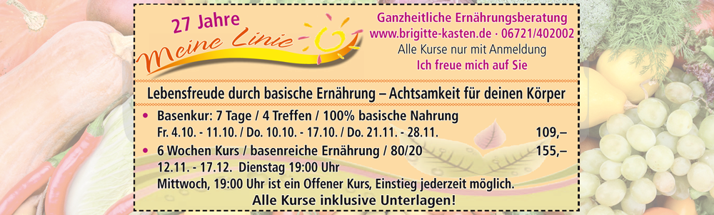 Basenreiche Ernährung, Kurse